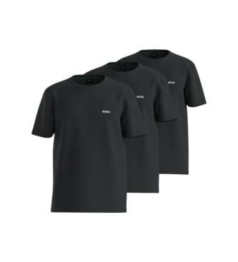 BOSS Pack 3 Camisetas Basic negro