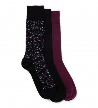 BOSS para hombre. 50484234 Pack 3 Pares de Calcetines Regalo negro (40-46), Homewear, Algodón