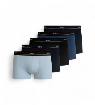 BOSS para hombre. 50531660 Pack 5 Bóxers Essential azul, marino, negro (L), Homewear, Algodón