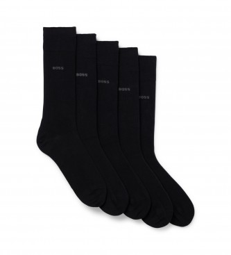 BOSS para hombre. 50478221 Pack 5 Pares de Calcetines Uni negro (39-42), Homewear, Algodón