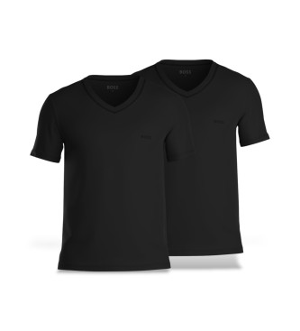 BOSS para hombre. 50479535 Pack de 2 Camisetas VN Comfort negro (XL), Casual, Algodón, Manga corta