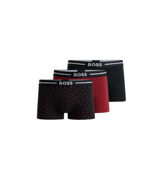 BOSS para hombre. 50517836 Pack 3 Bóxers Bold Design (L), Negro, Rojo, Homewear, Algodón