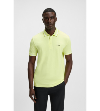 BOSS para hombre. 50469055 Polo Paddy amarillo lima (3XL), Casual, Verde, Algodón, Manga larga
