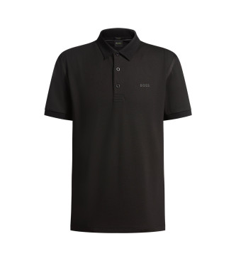 BOSSvoor mannen. 50531020 Paddy Tape polo zwart (XS), Casual, Katoen, Korte mouwen