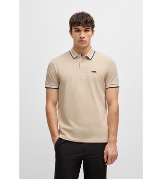 BOSS para hombre. 50469055 Polo Paddy beige (S), Casual, Algodón, Manga corta