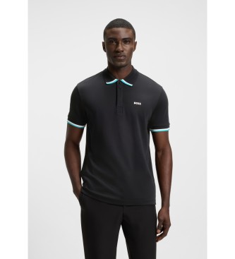 BOSS för män. 50538185 Paddy Lux Heritage polotröja svart (S), Casual, Bomull, Kort ärm