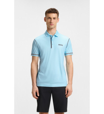 BOSS para hombre. 50543352 Polo Paddytech Goc turquesa (L), Azul, Casual, Poliéster, Manga corta
