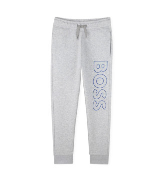BOSS para niño. J51154 Pantalón jogging gris (16Años= 174cm), Casual, Deportivo, Algodón, Multideporte, moda infantil
