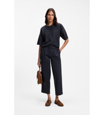 BOSS Pantalón chino loose fit en sarga de algodón elástico marino
