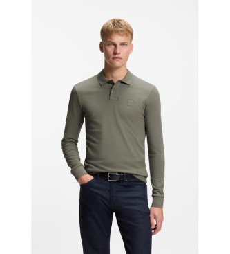 BOSS para hombre. 50507704 Polo Slim Fit verde (XL), Casual, Algodón, Manga larga