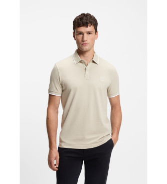 BOSS para hombre. 50507699 Polo Passertip beige (S), Casual, Algodón, Manga corta