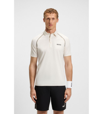 BOSS para hombre. 50543333 Polo Patteo TOC blanco (S), Casual, Deportivo, Poliéster, Manga larga