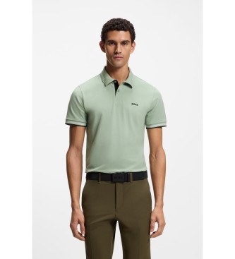 BOSS för män. 50506193 Slim Fit Polo grön (XXL), Casual, Bomull, Kort ärm