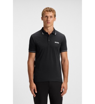 BOSS para hombre. 50506203 Polo Paul Pro negro (S), Casual, Deportivo, Tenis/Padel, Poliéster, Manga corta