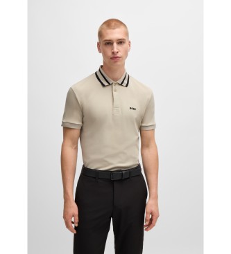 BOSS para hombre. 50525172 Polo Paule beige (XXL), Casual, Algodón, Manga corta