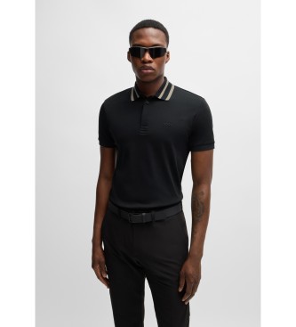 BOSS para hombre. 50525172 Polo Paule Negro (M), Casual, Algodón, Manga corta
