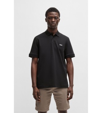 BOSS para hombre. 50520109 Polo Pe Interlock negro (M), Casual, Algodón, Manga corta