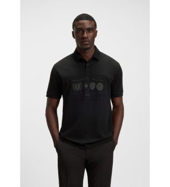 BOSS para hombre. 50538111 Polo Percy Heritage negro (M), Casual, Algodón, Manga corta