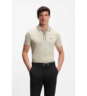 BOSS para hombre. 50555698 Polo Active Polo slim fit beige (L), Casual, Deportivo, Algodón, Manga corta
