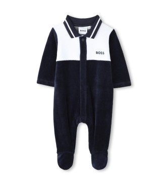 BOSS unisex para niños. J52522 Pijama Style marino (12meses= 74cm), Homewear, Algodón, Manga larga, moda infantil