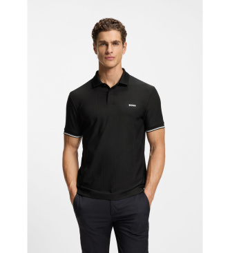 BOSS para hombre. 50554561 Polo Chip Hexa negro (M), Casual, Poliéster, Manga corta
