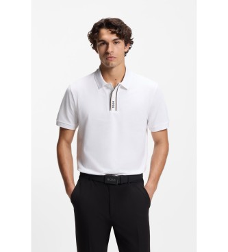 BOSS för män. 50549362 Paddy polotröja med randig knappslå och vit logotyp (XL), Casual, Bomull, Kort ärm