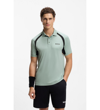 BOSS para hombre. 50554552 Polo Toc Spin verde (L), Deportivo, Poliéster, Manga corta