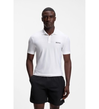 BOSS para hombre. 50559205 Polo Active blanco (M), Casual, Deportivo, Multideporte, Poliéster, Manga corta