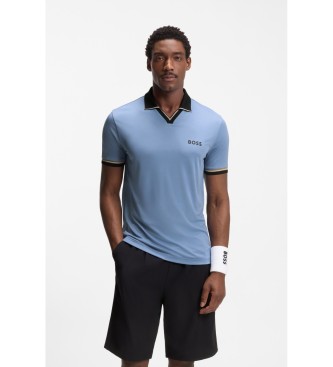 BOSS para hombre. 50559200 Polo Active slim fit azul (XL), Casual, Deportivo, Multideporte, Poliéster, Manga corta
