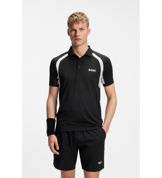 BOSS para hombre. 50554552 Polo slim fit en tejido elástico de secado rápido negro (3XL), Deportivo, Sintético, Manga corta