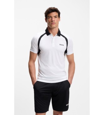 BOSS para hombre. 50554552 Polo Active slim fit blanco (L), Casual, Deportivo, Multideporte, Poliéster, Manga corta