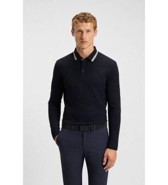 BOSS para hombre. 50536609 Polo Plisy negro (3XL), Casual, Algodón, Manga larga