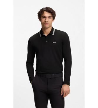 BOSS para hombre. 50536609 Polo Plisy negro (3XL), Casual, Algodón, Clásico, Manga larga