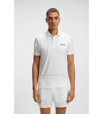 BOSS para hombre. 50545692 Polo Check blanco (XL), Casual, Deportivo, Poliéster, Manga corta