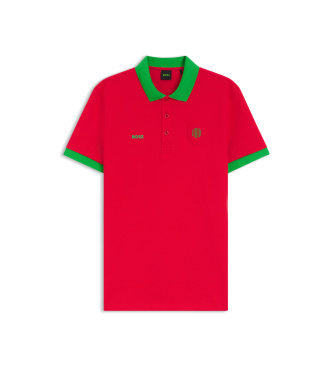 BOSS för män. 50559263 Padddy polotröja med röda flaggdetaljer (XL), Casual, Bomull, Kort ärm