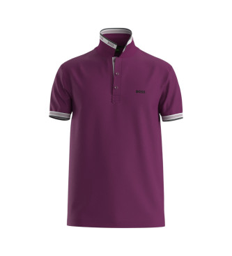BOSSvoor mannen. 50469055 Polo Paddy lila (S), Casual, Katoen, Korte mouwen