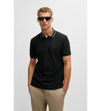 BOSS para hombre. 50527404 Polo Paddy negro (L), Casual, Algodón, Manga corta