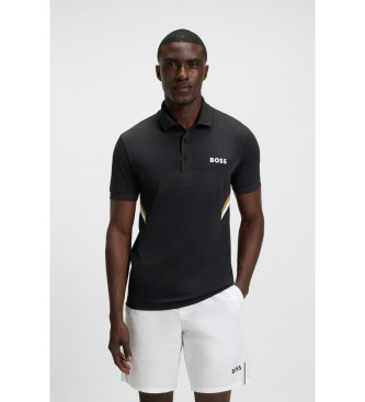 BOSS para hombre. 50543349 Polo Paule negro (M), Deportivo, Multideporte, Manga corta, Poliéster Reciclado, Sostenible