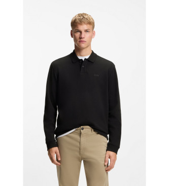 Boss Para Hombre. 50520710 Polo Petempesto Negro (S), Casual, AlgodóN, Manga Larga-image