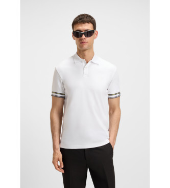 BOSS para hombre. 50544448 Polo Zone blanco (S), Casual, Algodón, Manga corta