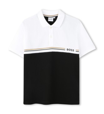 BOSS unisex para niños. J52339 Polo Bicolor negro (8años= 126cm), Casual, Algodón, Manga corta, moda infantil