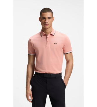 Boss Cotton piqué polo shirt with logo details pikéer herr – bild 5