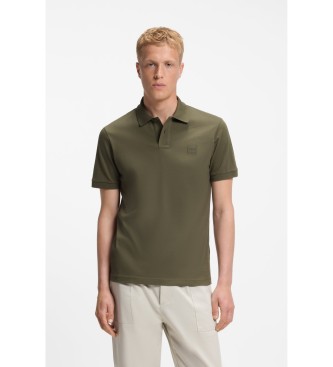 BOSS för män. 50507803 Slim fit polotröja i bomull med stretch och logotypapplikation grön (S), Casual, Kort ärm