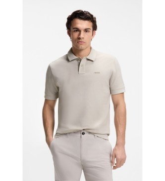 BOSS para hombre. 50507813 Polo Piqué logo gris (XL), Casual, Algodón, Manga corta