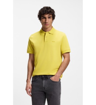 BOSS para hombre. 50507813 Polo Piqué logo amarillo (L), Casual, Algodón, Manga corta