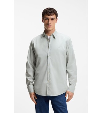 BOSS para hombre. 50518304 Camisa Regular Fit Popelín gris (M), Casual, Algodón, Clásico, Manga larga