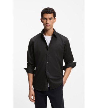 BOSS para hombre. 50548959 Camisa Relegant negro (L), Casual, Algodón, Manga larga
