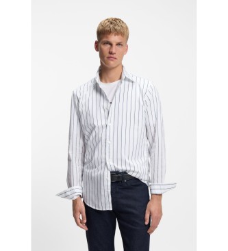 BOSS para hombre. 50553704 Camisa Regular Fit blanco (XXL), Casual, Algodón, Manga larga
