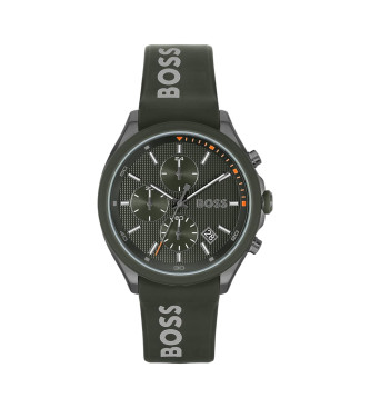 BOSS para hombre. 1514060 Reloj cronógrafo Velocity verde (OSFA), Casual, Silicona, Brazalete