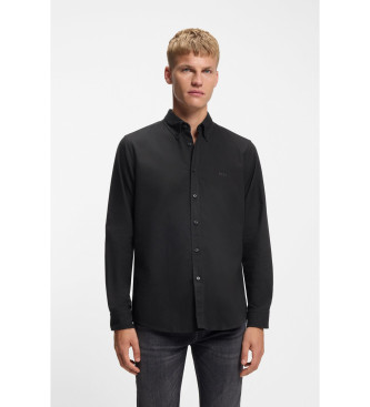 BOSS para hombre. 50519707 Camisa Rickert negro (6XL), Casual, Algodón, Manga larga
